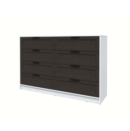 Kомод Тренд КТ-К157 (Белый платинум ЛДСП/ Дуб английский ЛМДФ) Ш1565 В1020 Г451